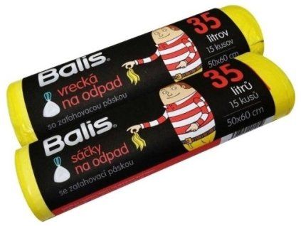 Balis pytle na odpadky 35l žluté zatahovací